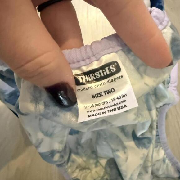 Thirsties Size 3 Duo Wrap Cover Dragonfly Land Purple Excellent - Picture 4 of 4